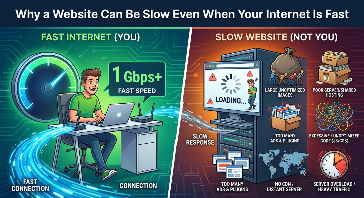 Why a Website Can Be Slow Even When Your Internet Is Fast?